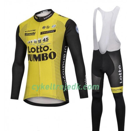 Cykeltøj Langærmet + Bib Cykelbukser 2018 LottoNL-Jumbo N001